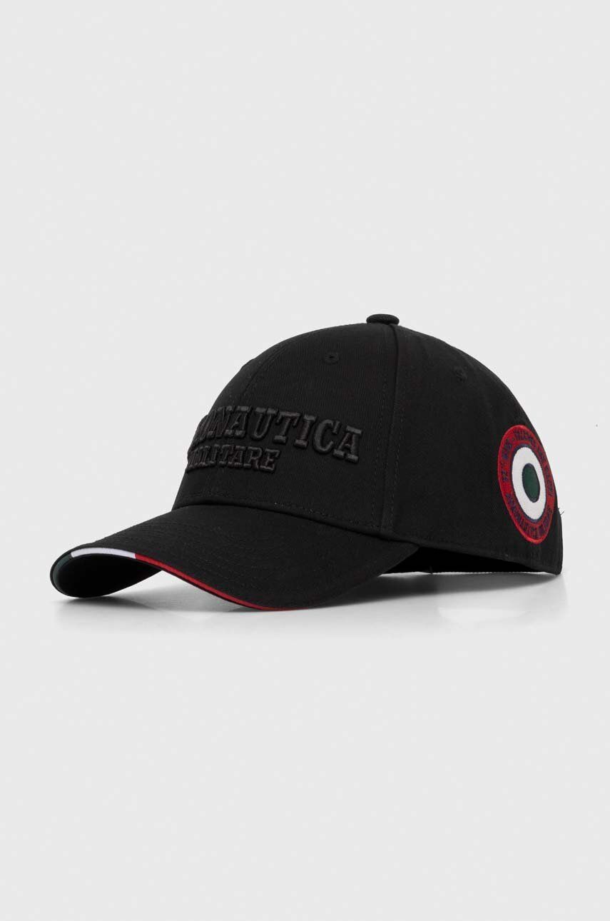 Aeronautica Militare șapcă de baseball din bumbac culoarea negru, cu imprimeu