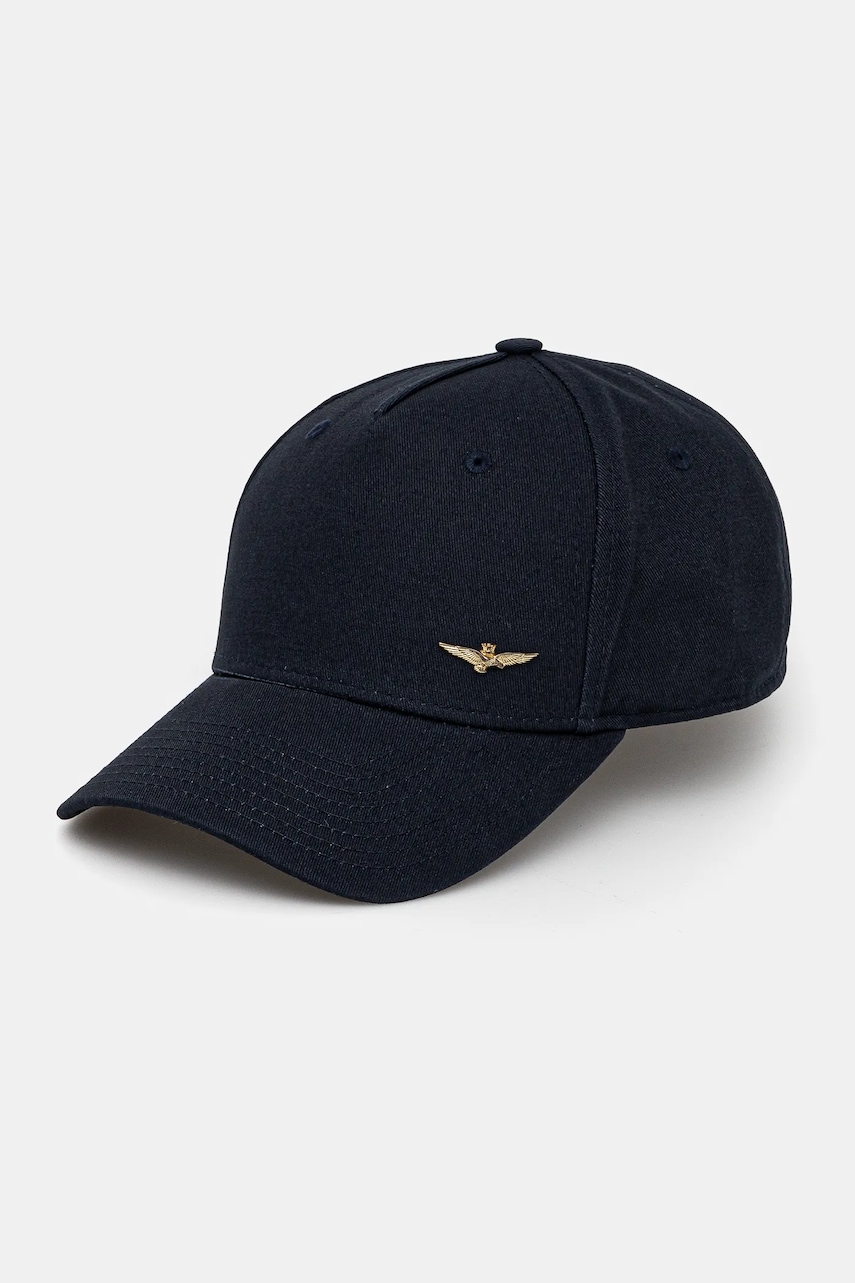 Aeronautica Militare șapcă de baseball din bumbac culoarea albastru marin, neted, HA1122CT2848 Aeronautica Militare șapcă de baseball din bumbac culoarea albastru marin, neted, HA1122CT2848