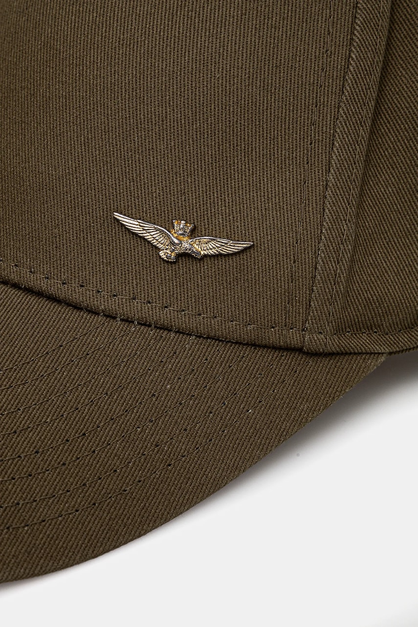 Хлопковая кепка Aeronautica Militare цвет зелёный однотонная HA1122CT2848 Хлопковая кепка Aeronautica Militare цвет зелёный однотонная HA1122CT2848