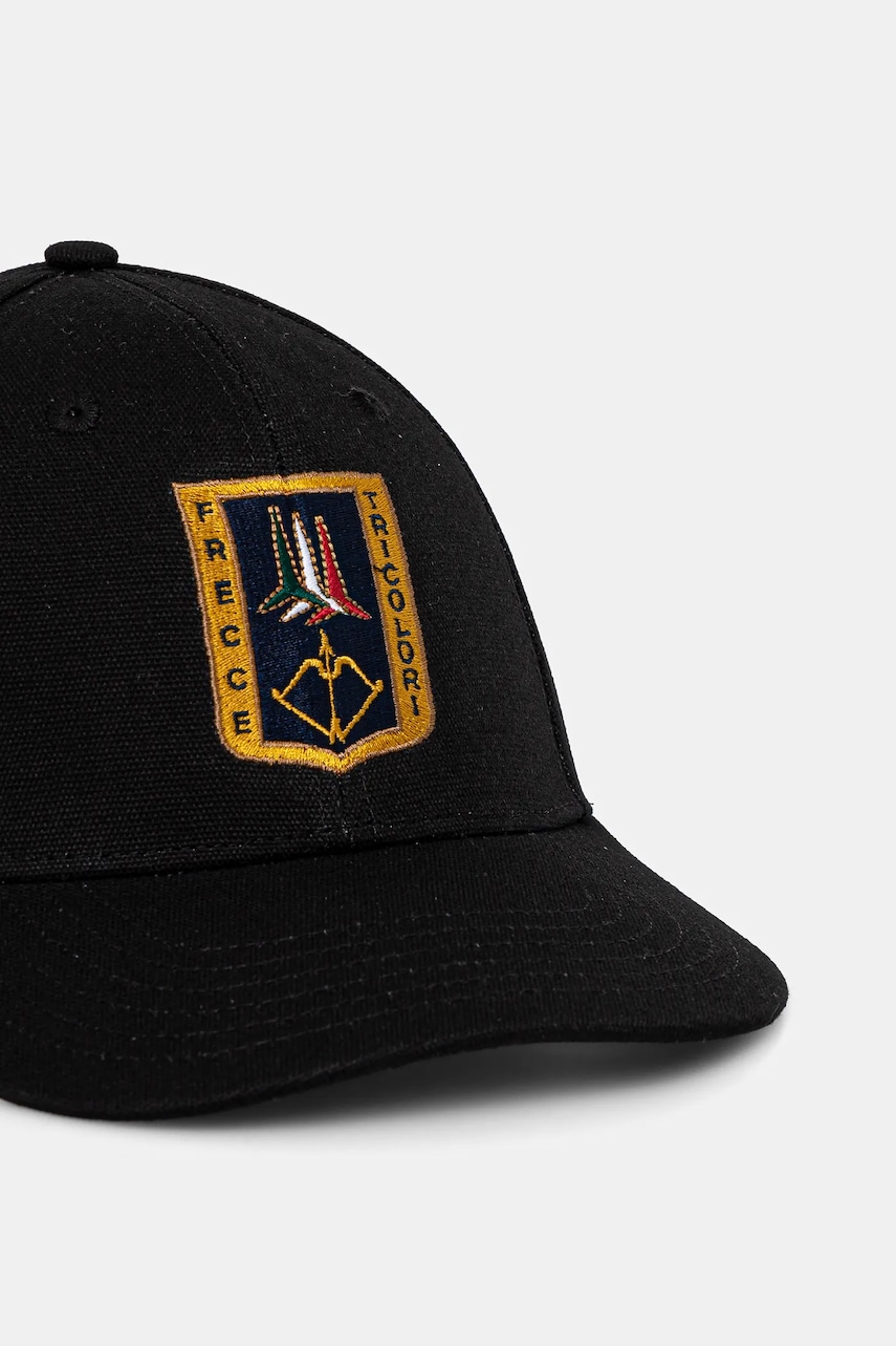 Хлопковая кепка Aeronautica Militare цвет чёрный с аппликацией Хлопковая кепка Aeronautica Militare цвет чёрный с аппликацией