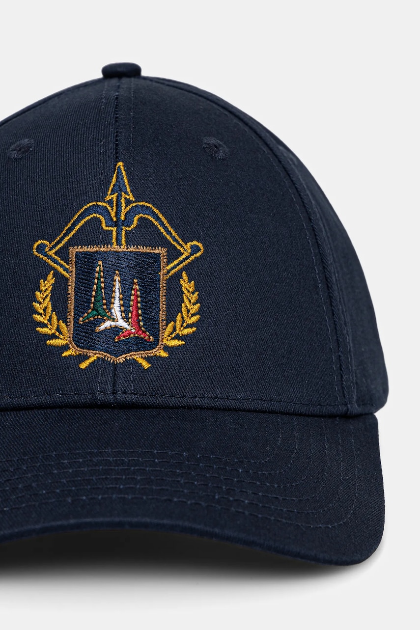 Хлопковая кепка Aeronautica Militare цвет синий с аппликацией Хлопковая кепка Aeronautica Militare цвет синий с аппликацией