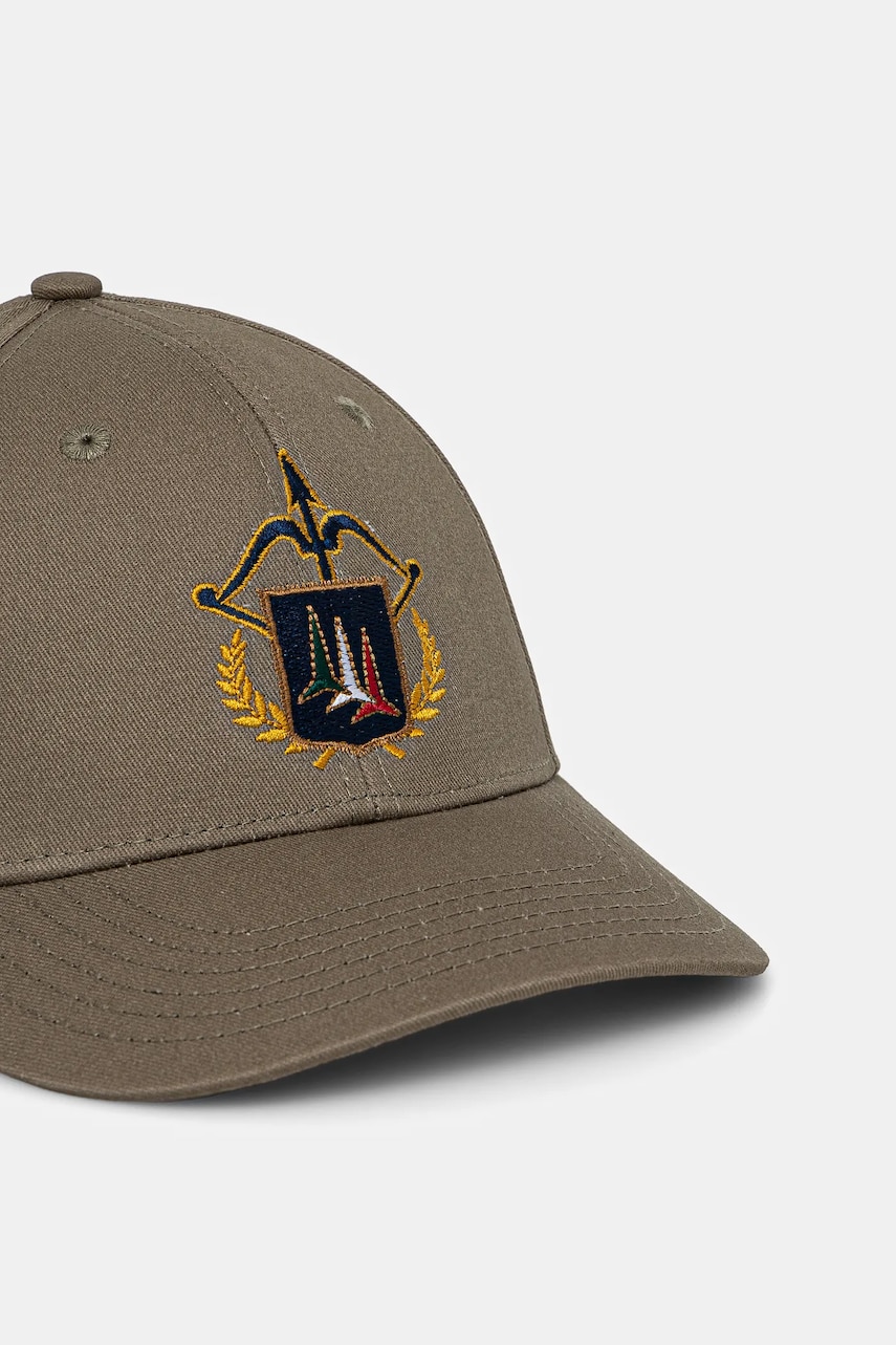 Хлопковая кепка Aeronautica Militare цвет зелёный с аппликацией Хлопковая кепка Aeronautica Militare цвет зелёный с аппликацией