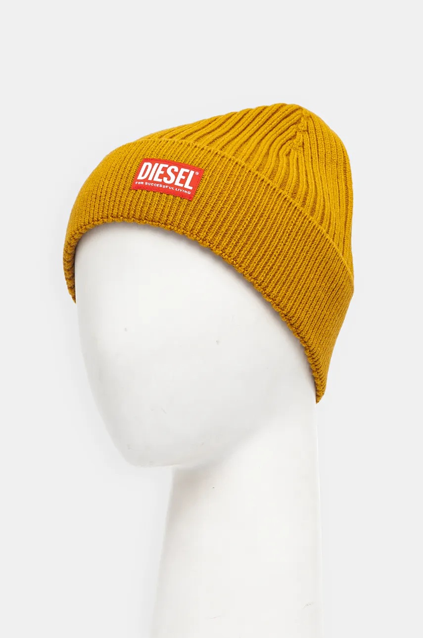 Μάλλινο σκουφί Diesel χρώμα: πορτοκαλί φωτογραφία