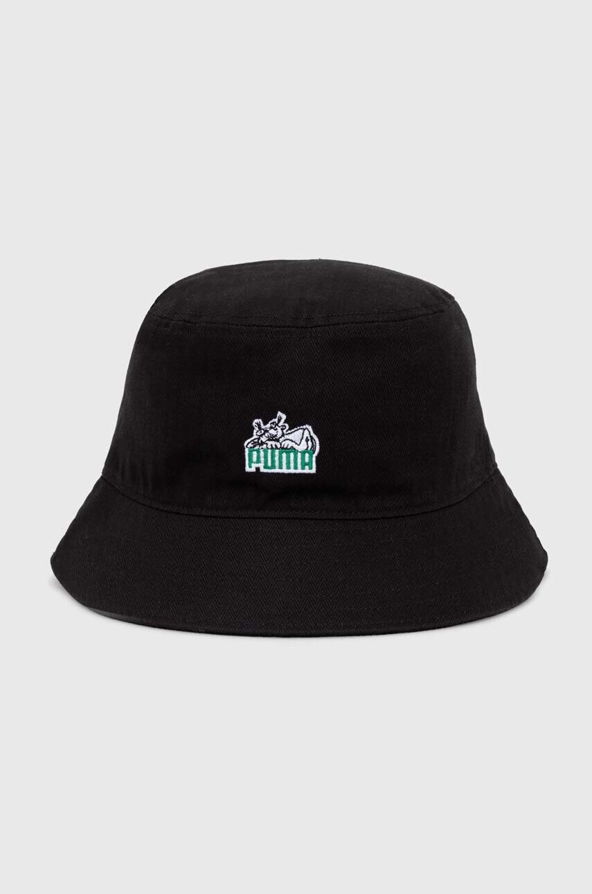 Levně Bavlněná čepice Puma Skate Bucket černá barva, 025133, 25133