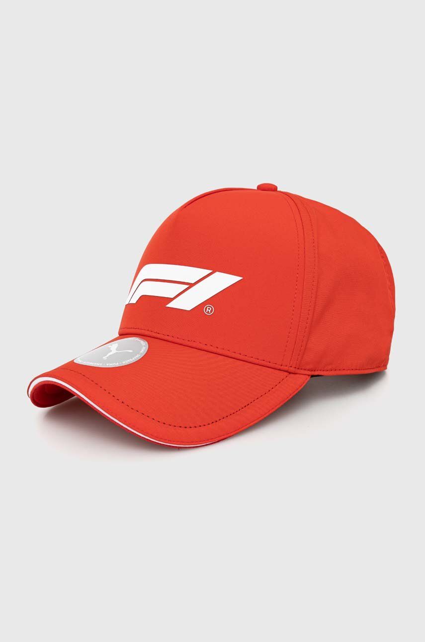 Puma șapcă F1 culoarea roșu, cu imprimeu, 025409 25409