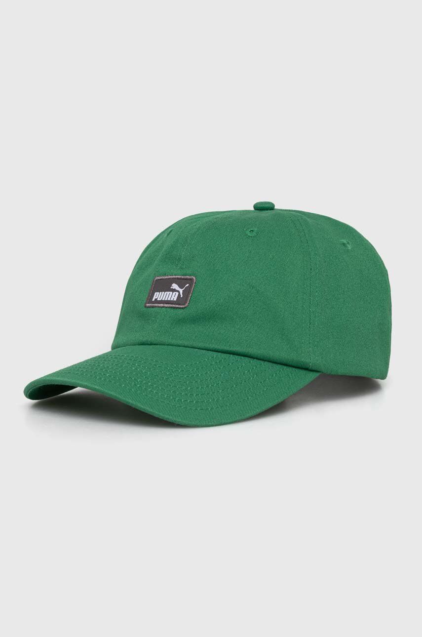 Puma șapcă de baseball din bumbac culoarea verde, cu imprimeu, 2366916