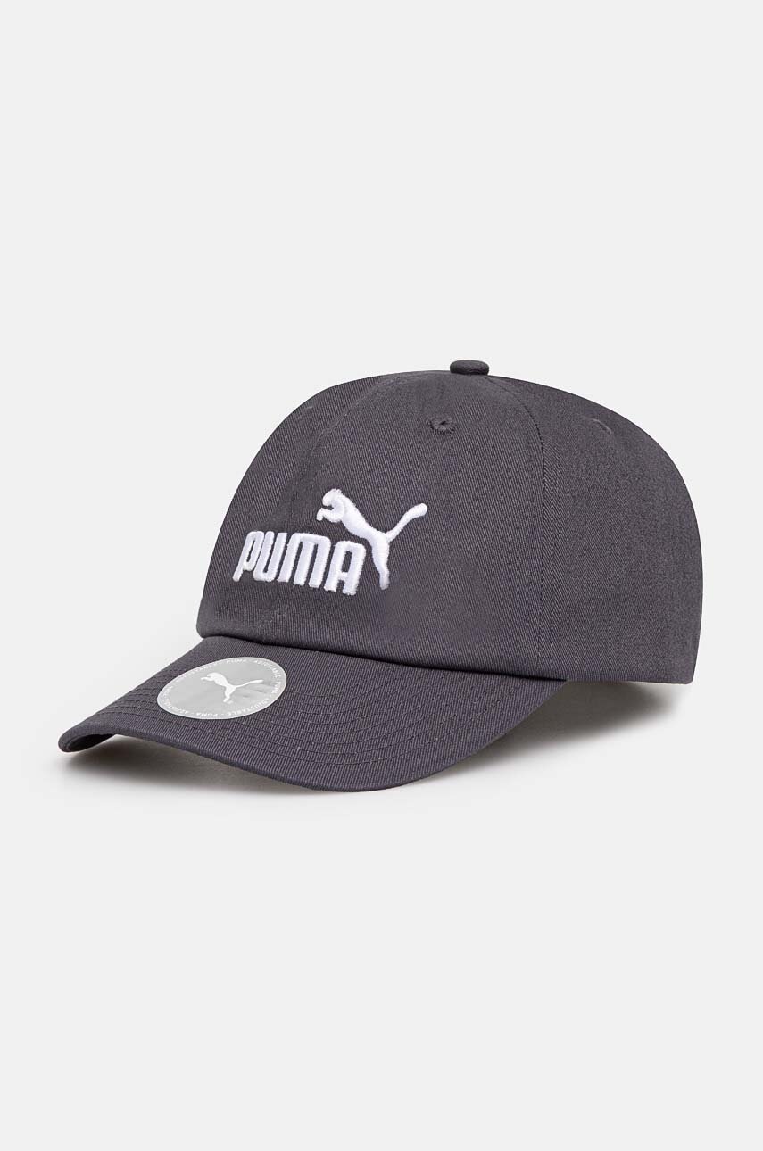 

Памучна шапка с козирка Puma в бежово с апликация 024357, Сив