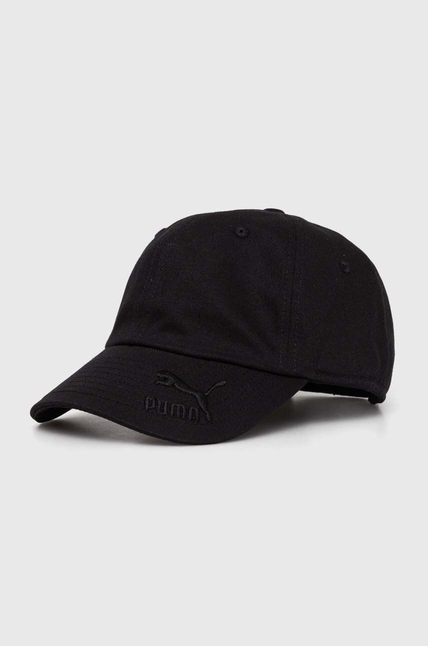 Puma șapcă de baseball din bumbac culoarea negru, uni, 024380 24380