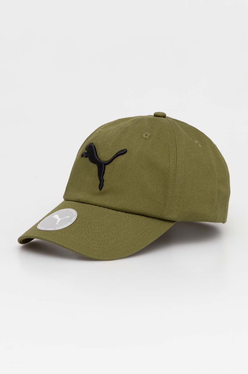 Puma șapcă de baseball din bumbac culoarea verde, cu imprimeu, 024587 24587