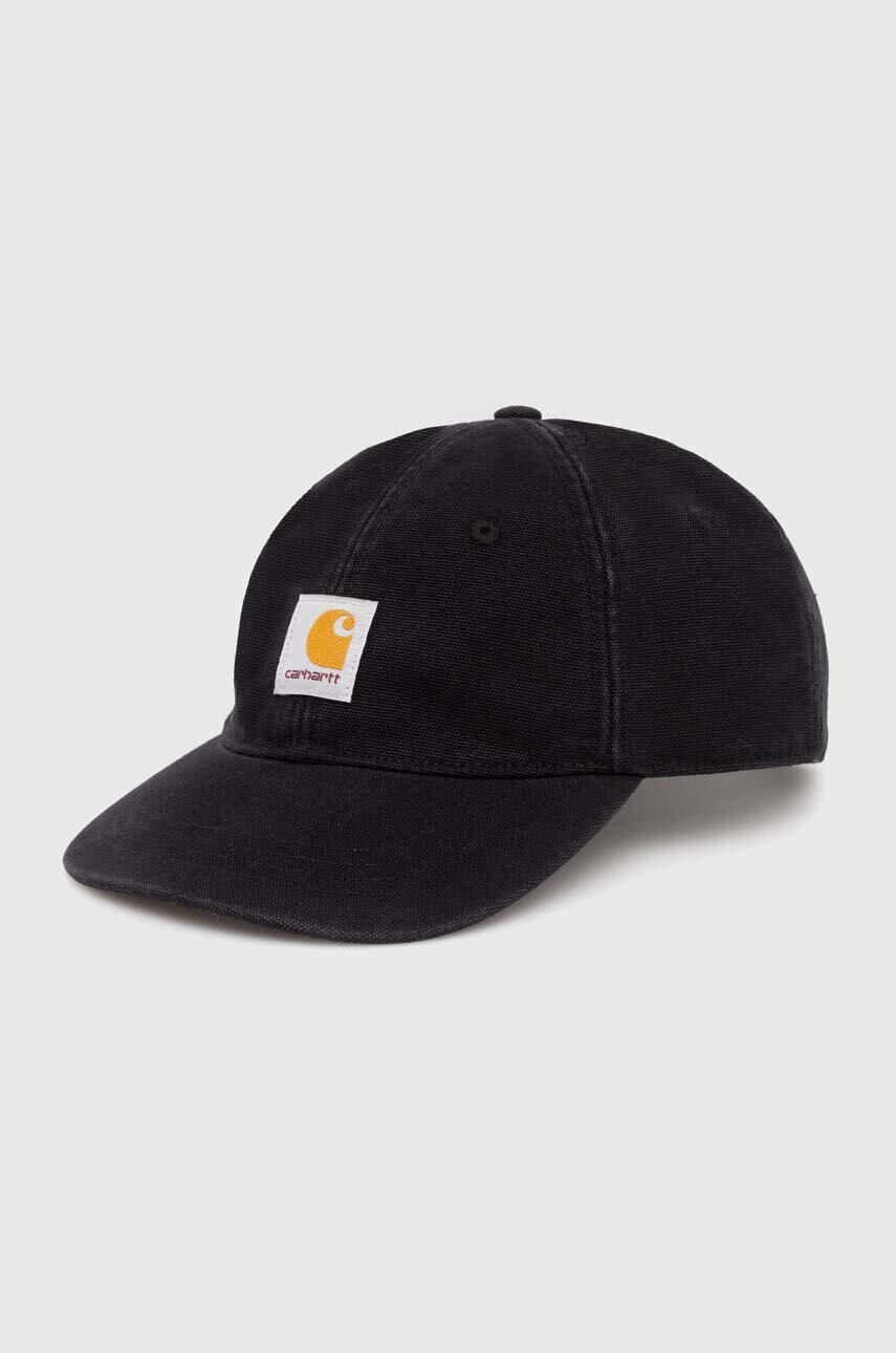 Bavlněná baseballová čepice Carhartt WIP Icon Cap černá barva, s aplikací, I033359.89XX