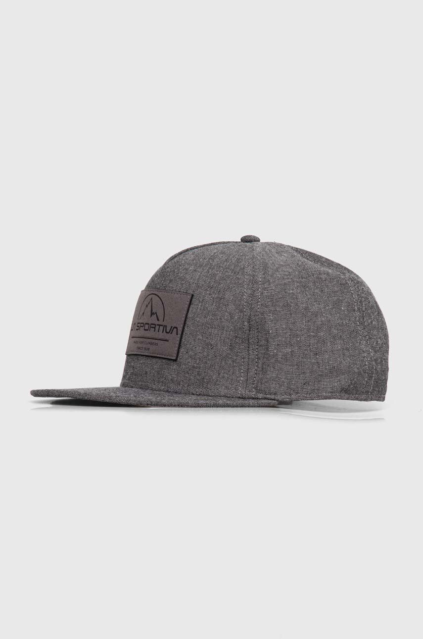 LA Sportiva șapcă de baseball din bumbac culoarea gri, cu imprimeu