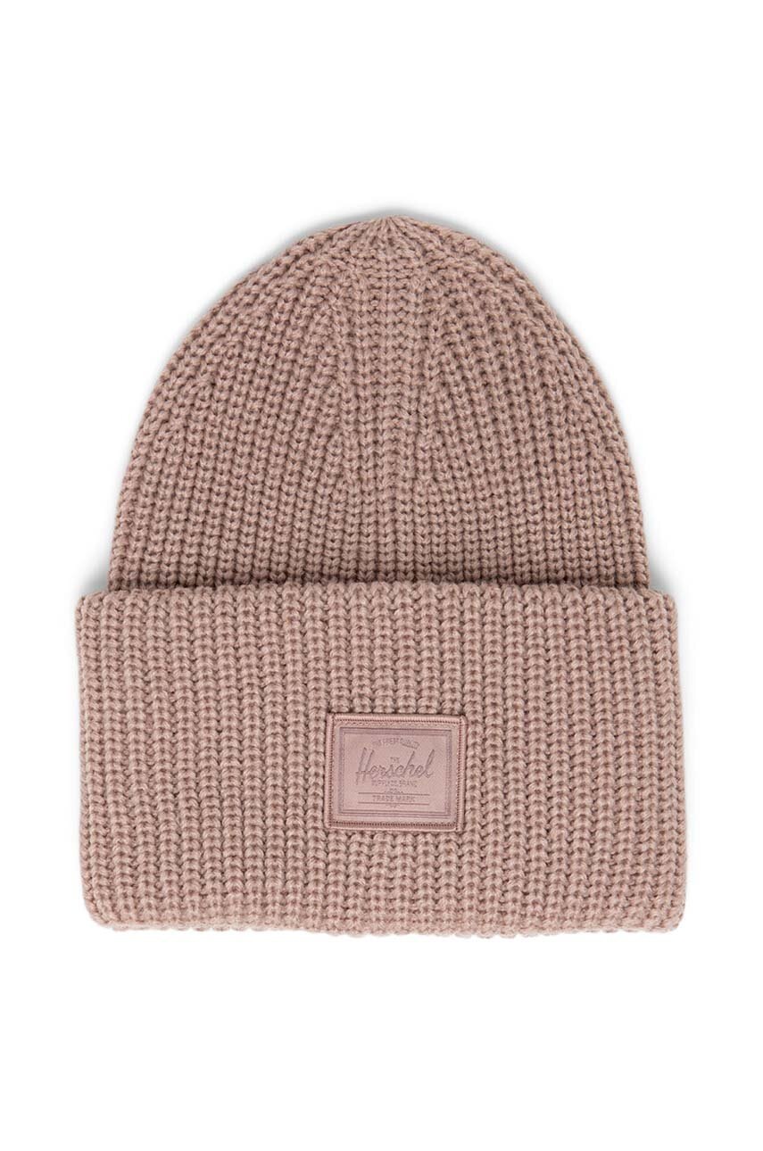 

Шапка Herschel Juneau Beanie в розово от плътен трикотаж, Розов