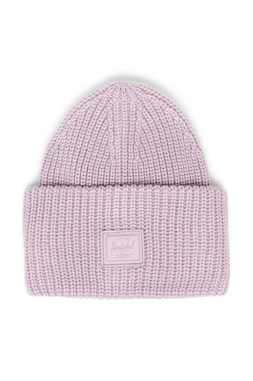 

Шапка Herschel Juneau Beanie в лилаво от плътен трикотаж, Виолетов