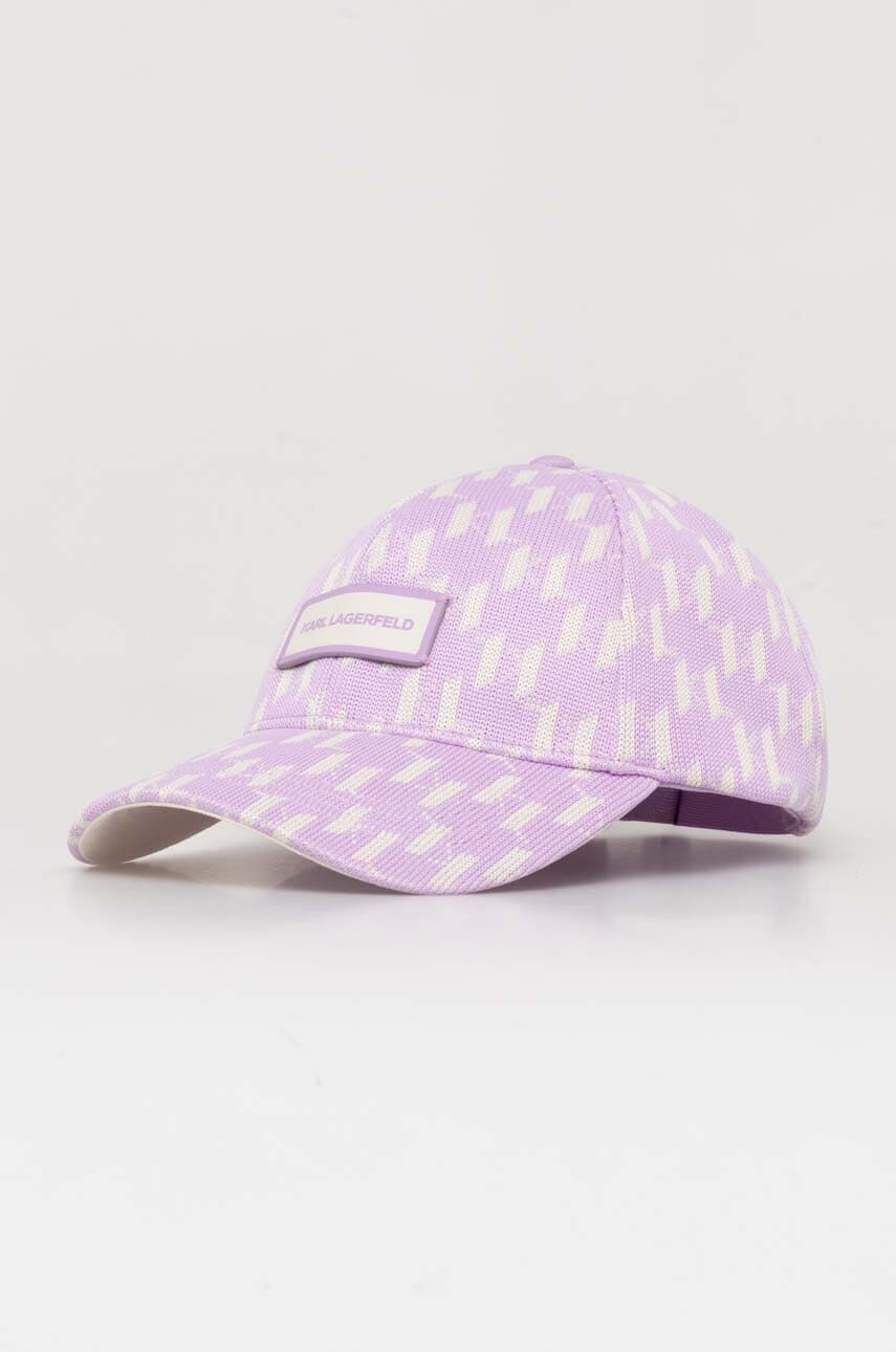 Karl Lagerfeld sapca culoarea violet, modelator