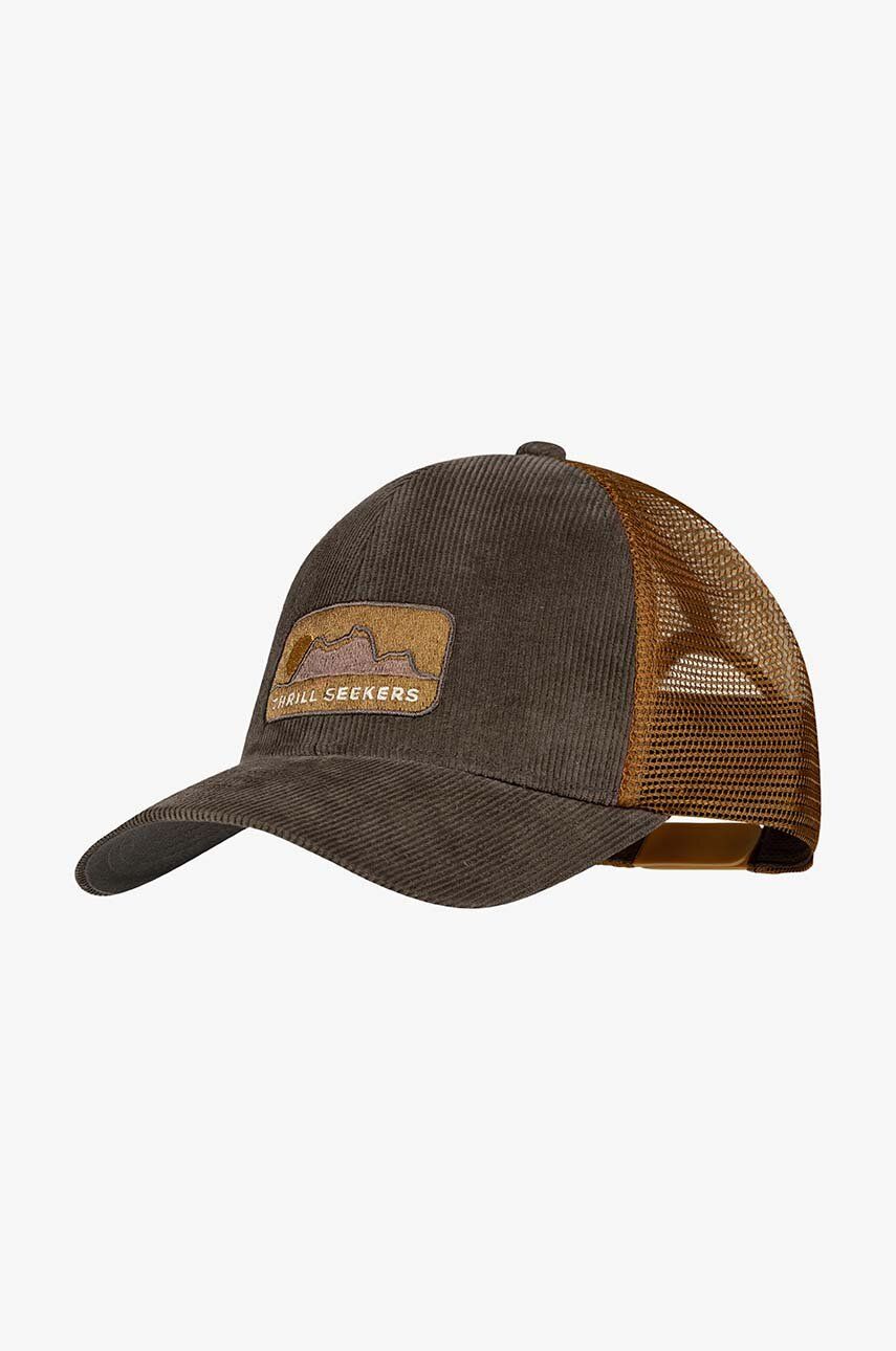 Buff șapcă Explore culoarea maro, cu imprimeu, 133560