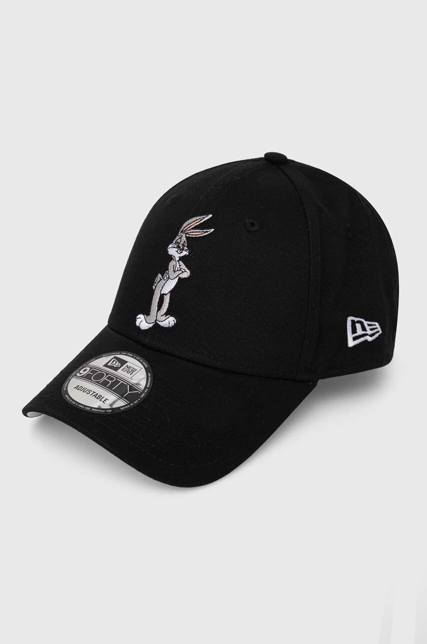 New Era șapcă de baseball din bumbac culoarea negru, cu imprimeu, BUGS BUNNY