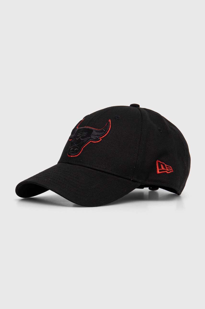 New Era șapcă de baseball din bumbac Chicago Bulls culoarea negru, cu imprimeu, CHICAGO BULLS