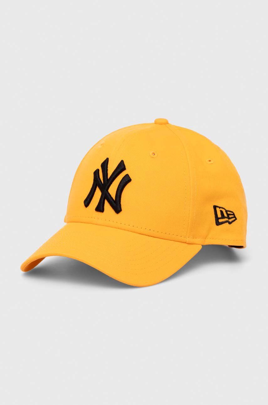New Era șapcă de baseball din bumbac culoarea portocaliu, cu imprimeu, NEW YORK YANKEES