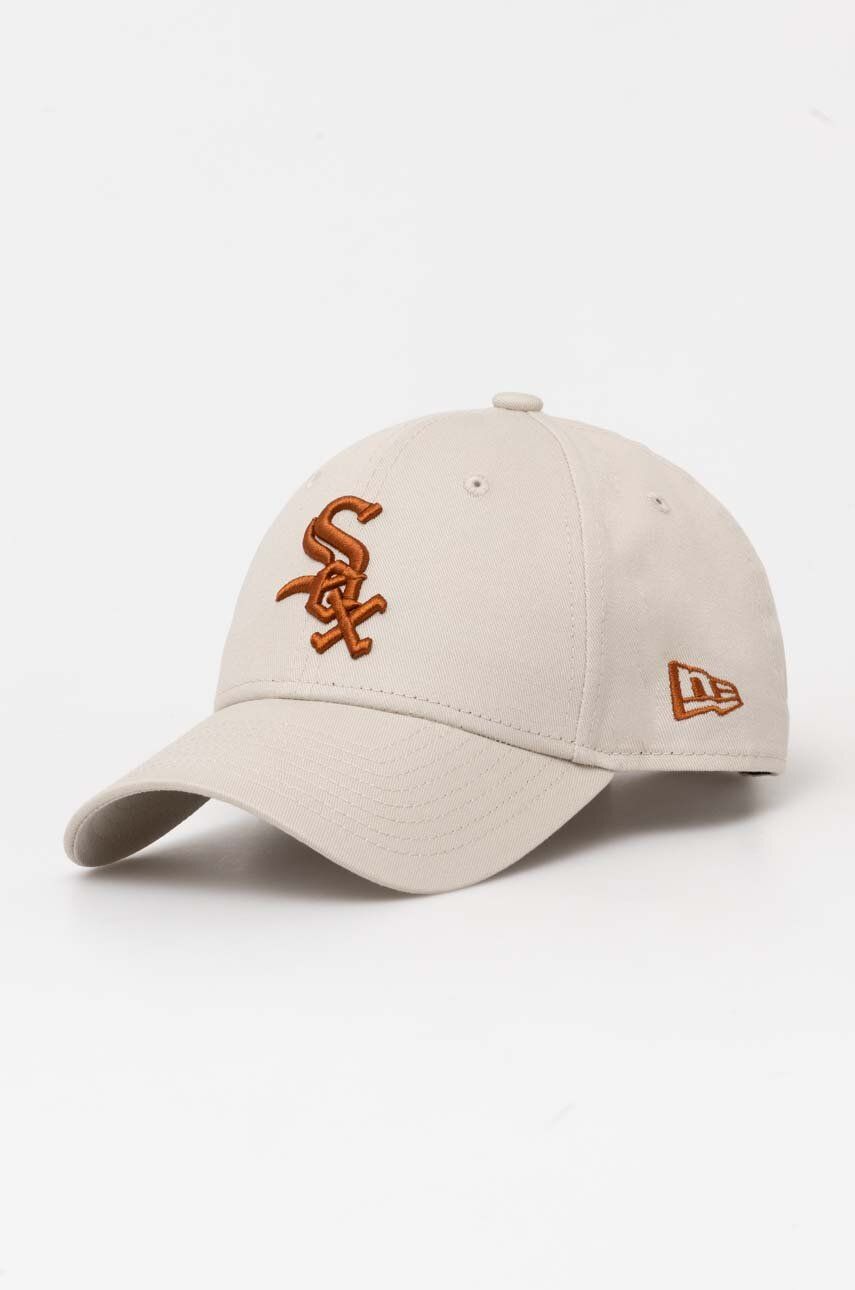 New Era șapcă de baseball din bumbac culoarea bej, cu imprimeu, CHICAGO WHITE SOX