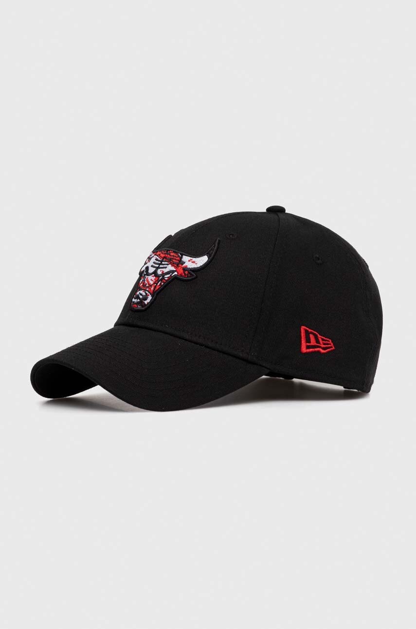 New Era șapcă de baseball din bumbac culoarea negru, cu imprimeu, CHICAGO BULLS