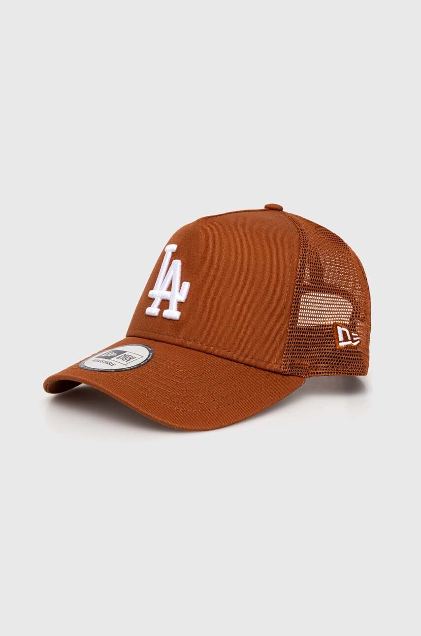 New Era sapca culoarea maro, cu imprimeu, LOS ANGELES DODGERS