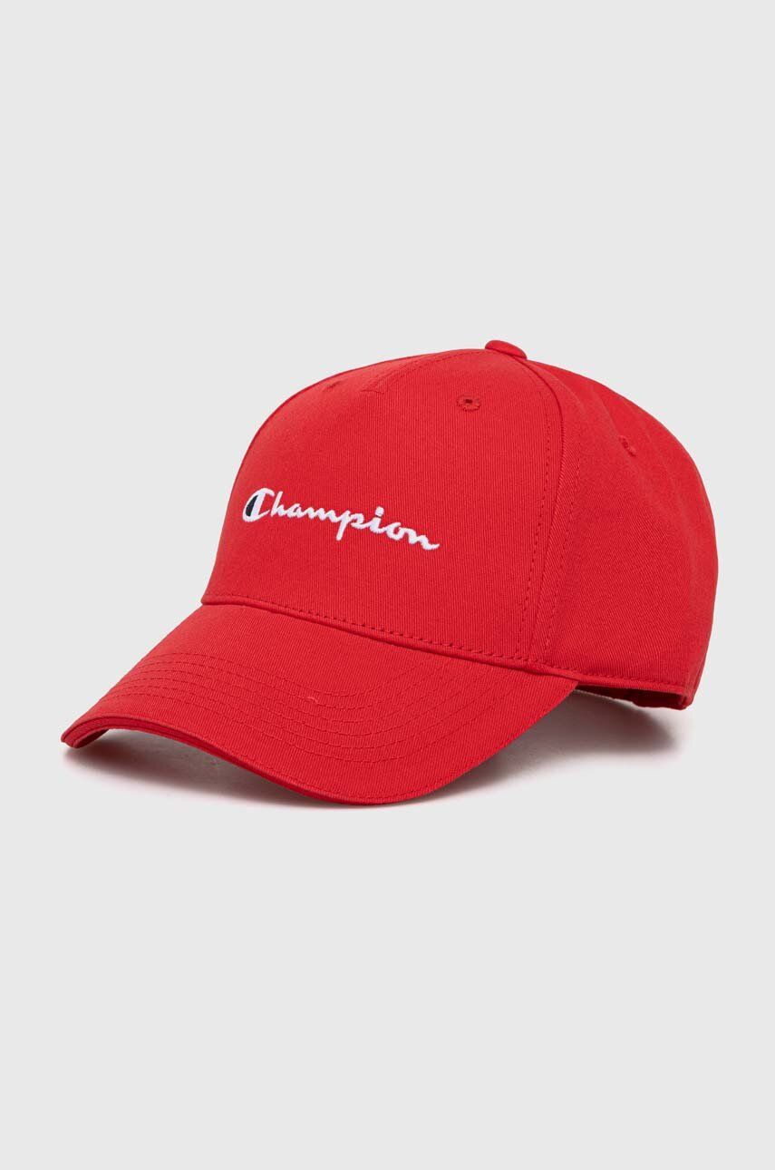 Champion șapcă de baseball din bumbac culoarea rosu, cu imprimeu