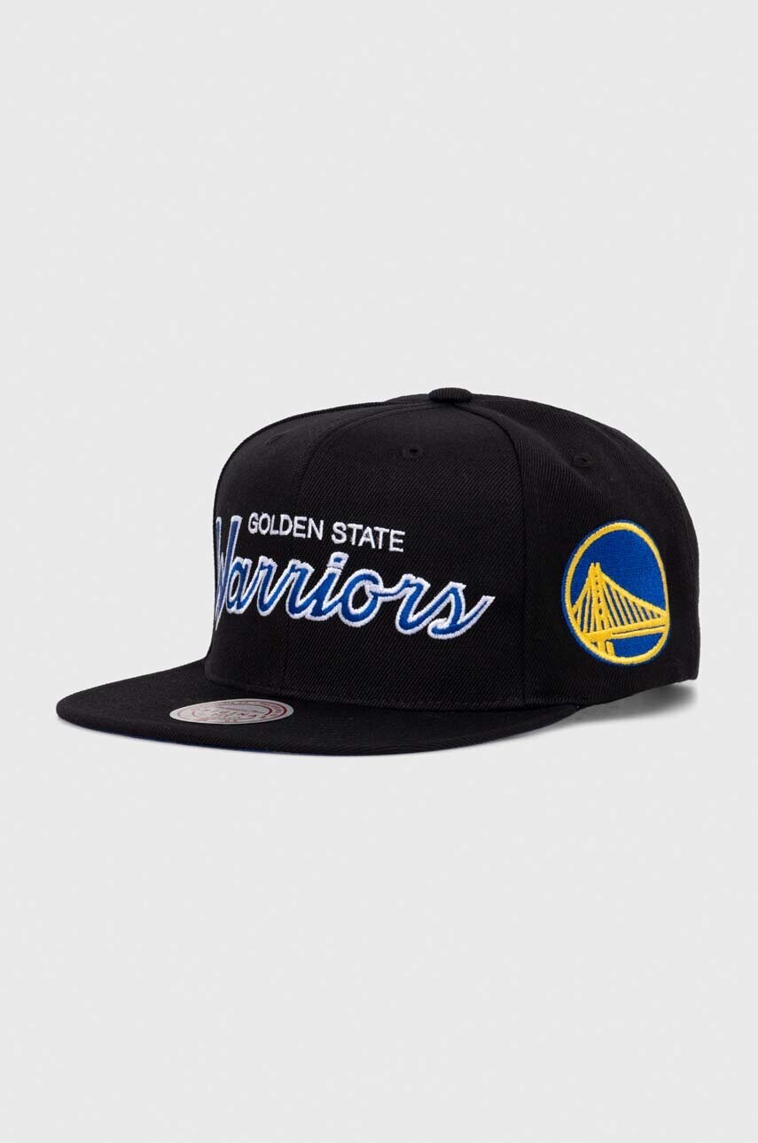 Mitchell&Ness șapcă din amestec de lână NBA GOLDEN STATE WARRIORS culoarea negru, cu imprimeu