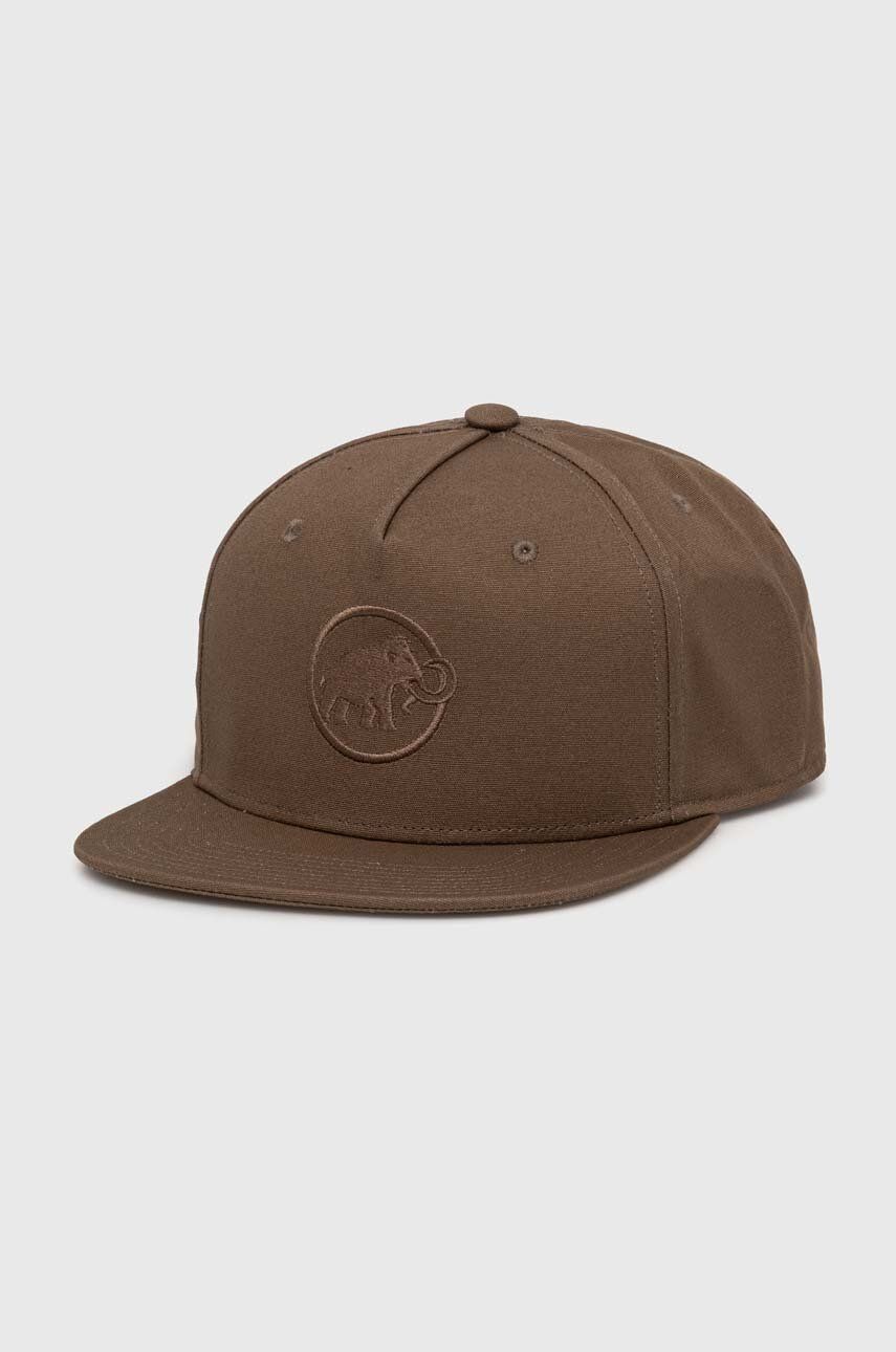 Mammut șapcă de baseball din bumbac culoarea maro, cu imprimeu