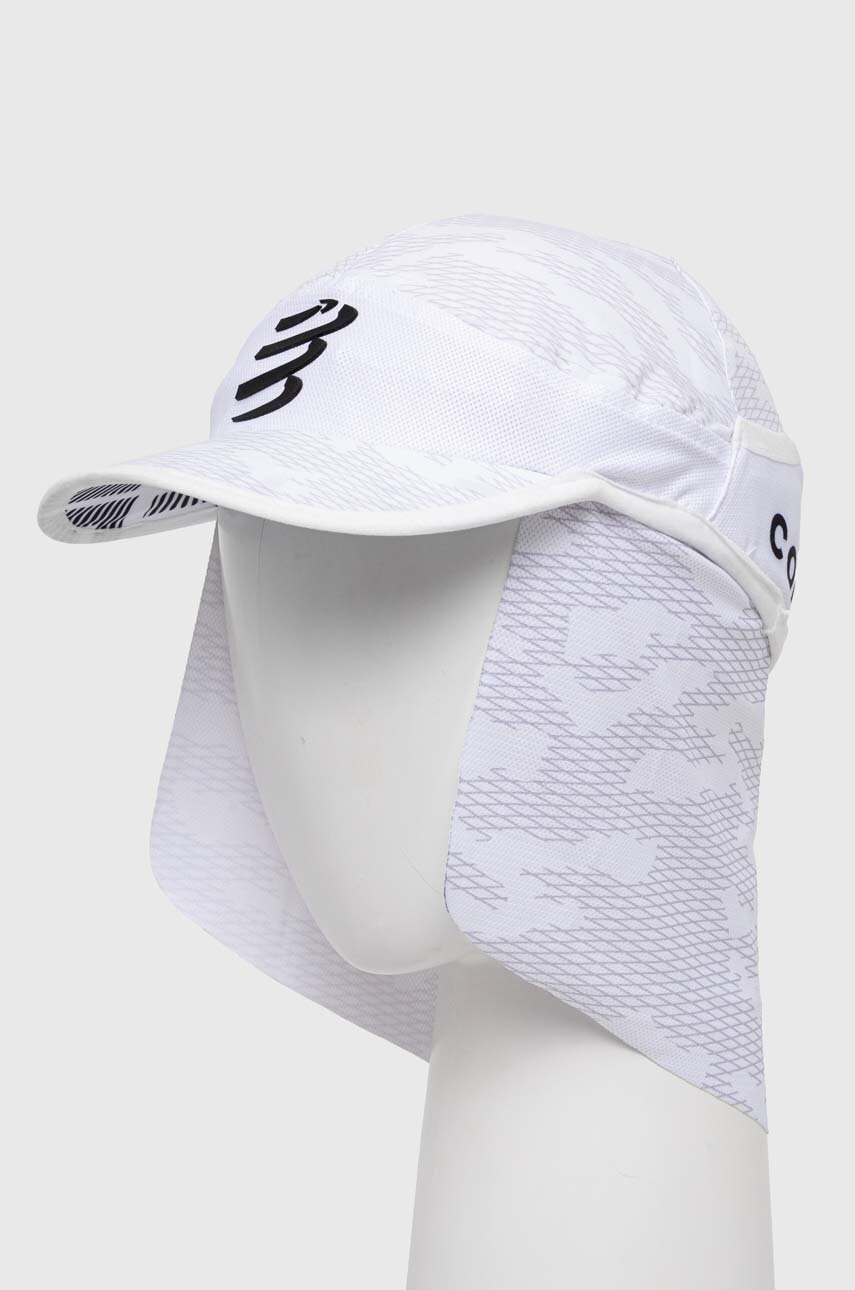 Compressport sapca Ice Cap Sun Shade culoarea alb, modelator, CU00076B Compressport sapca Ice Cap Sun Shade culoarea alb, modelator, CU00076B