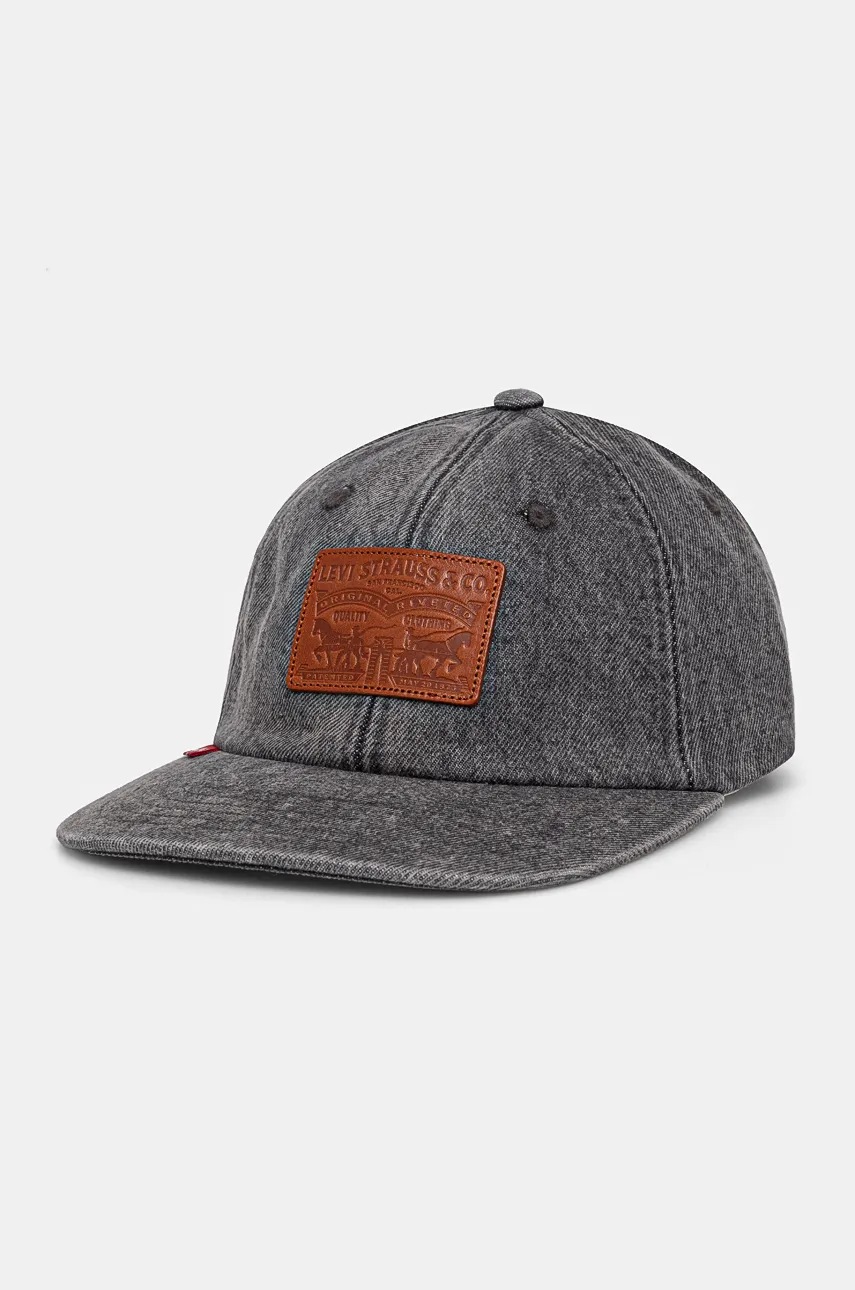 

Шапка с козирка Levi's в сиво с изчистен дизайн 000A9-0006, Сив
