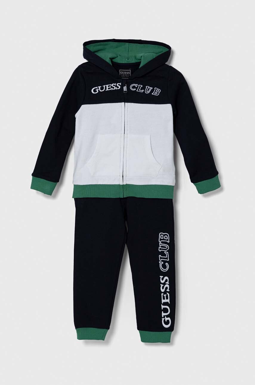 

Детский хлопковый спортивный костюм Guess цвет синий