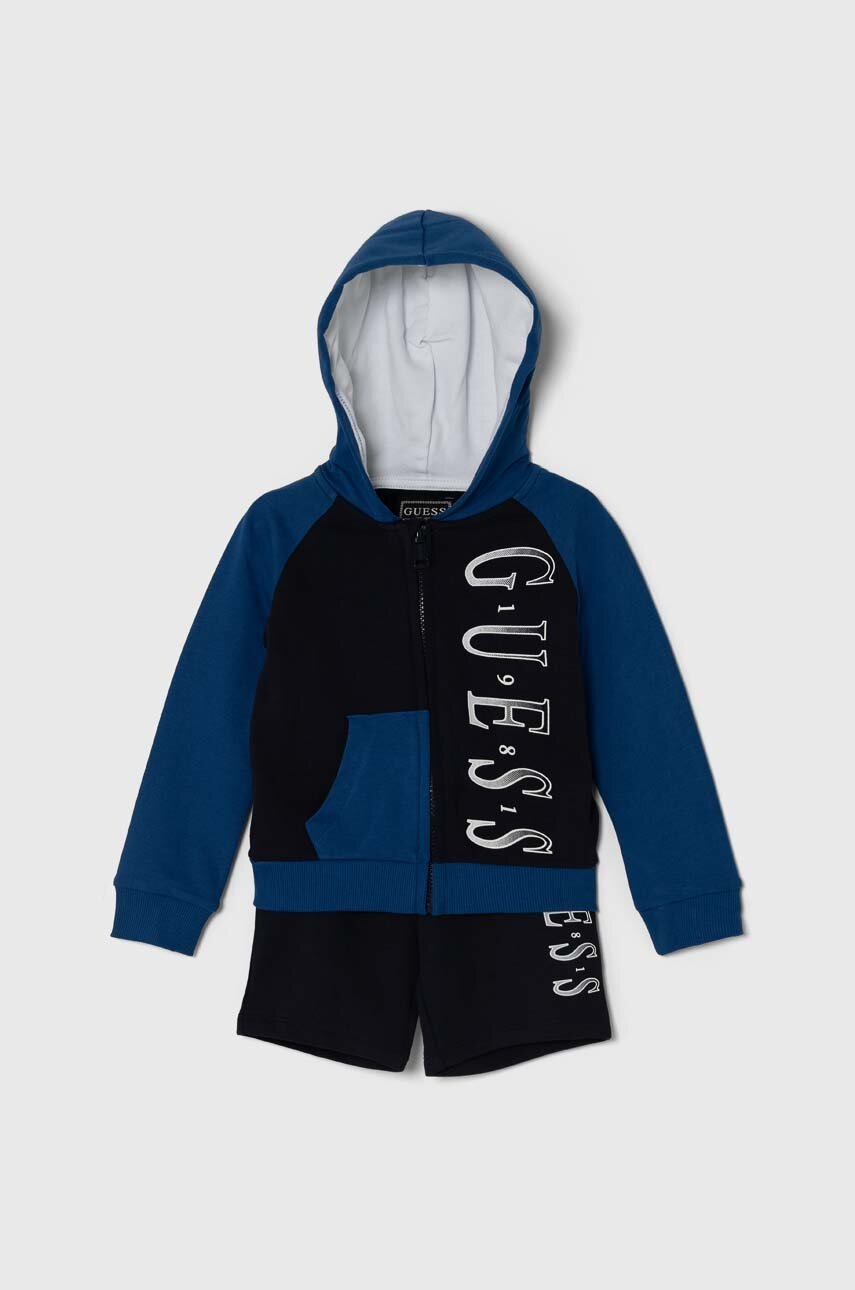 Детский хлопковый спортивный костюм Guess цвет синий