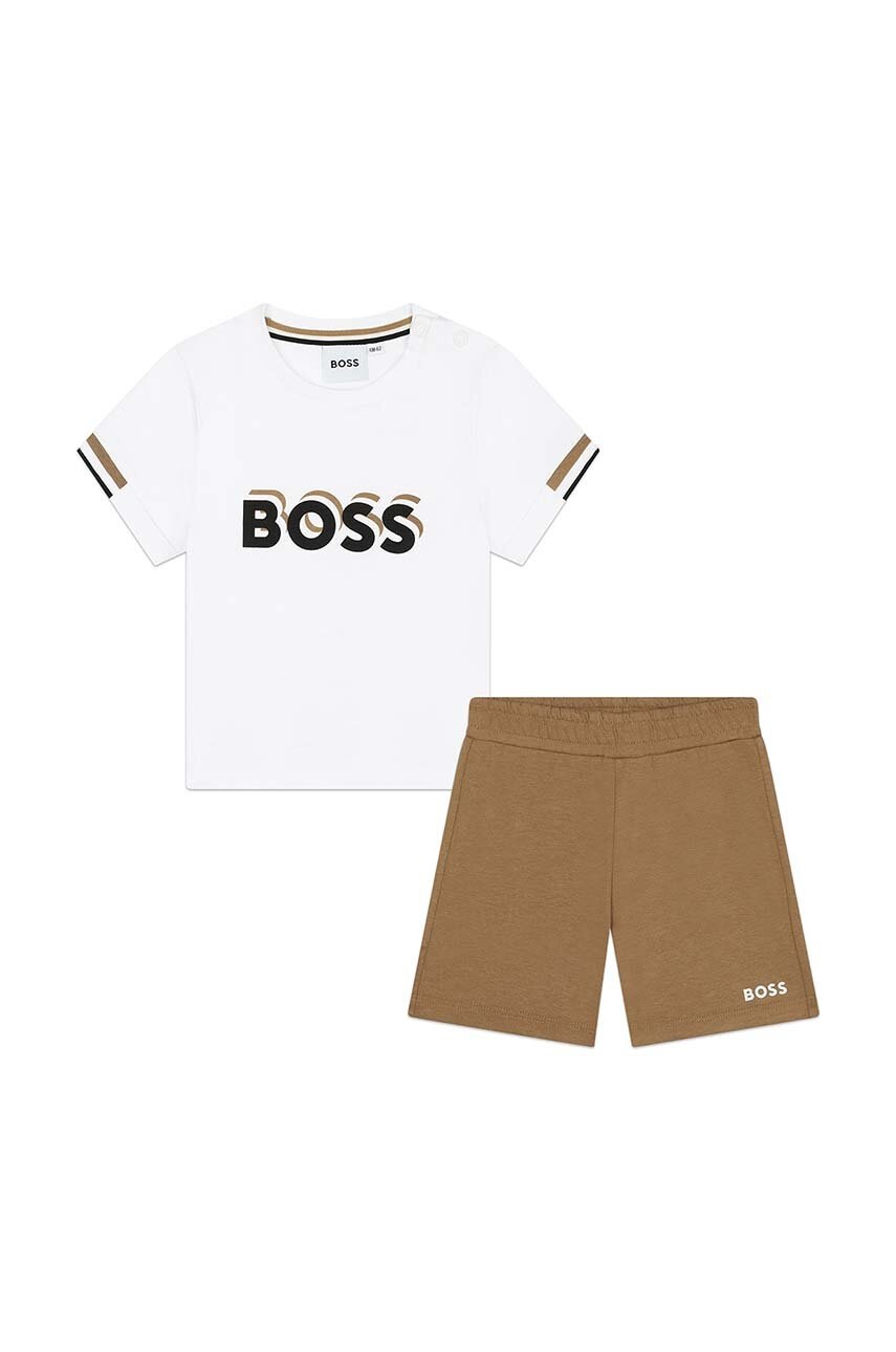 BOSS set de bumbac pentru bebelusi culoarea bej