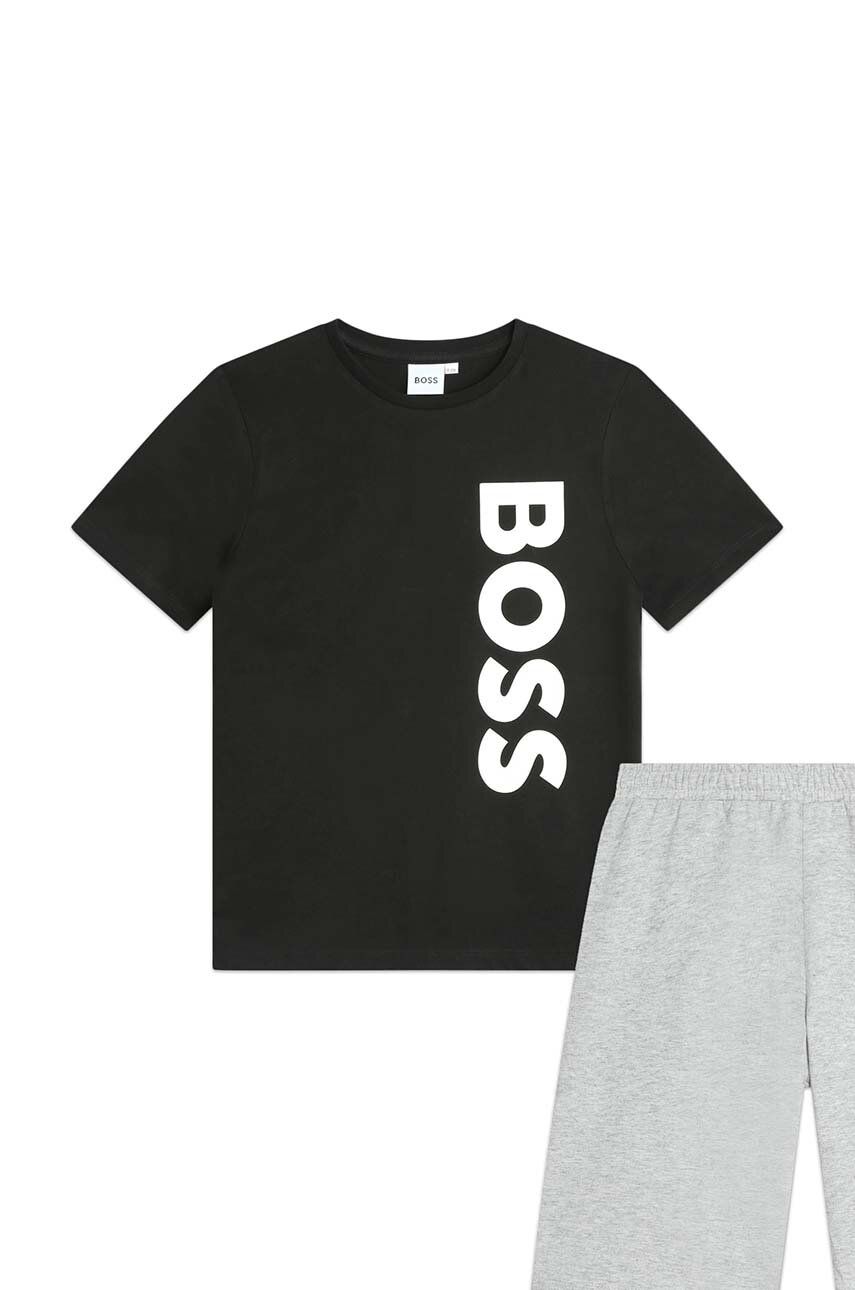 BOSS set de bumbac pentru copii culoarea negru