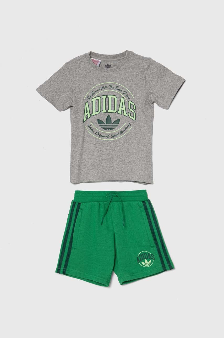 adidas Originals set de bumbac pentru copii culoarea gri