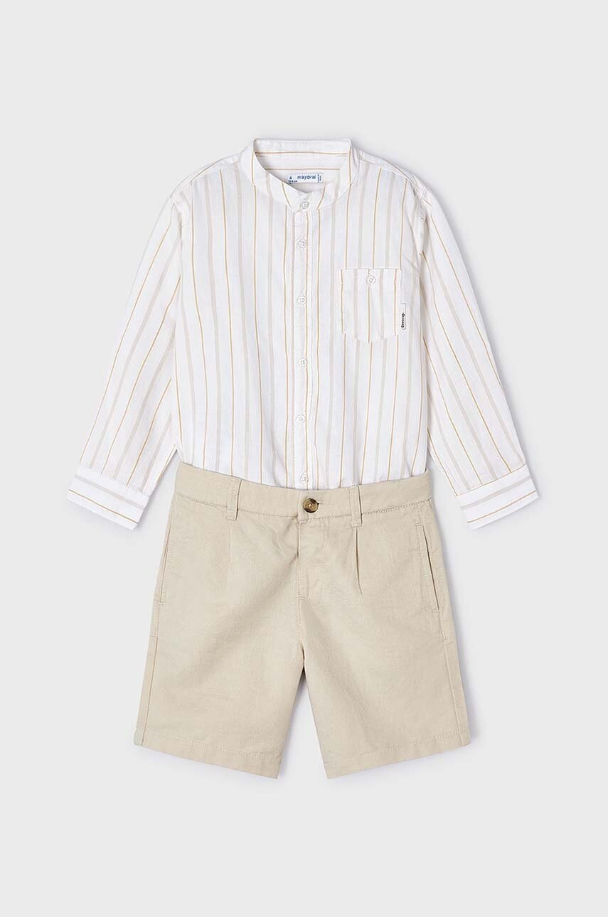 Дитячий бавовняний комплект Mayoral колір бежевий
