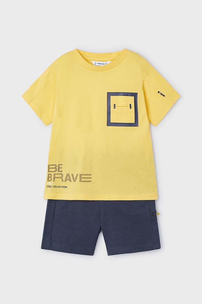 Mayoral set de bumbac pentru copii culoarea galben - Shoppu.