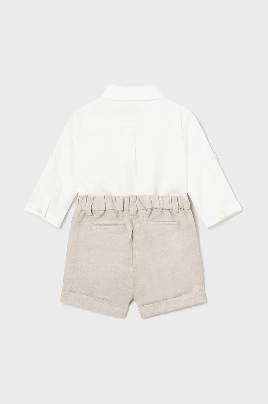 Детский комплект с примесью льна Mayoral Newborn цвет бежевый