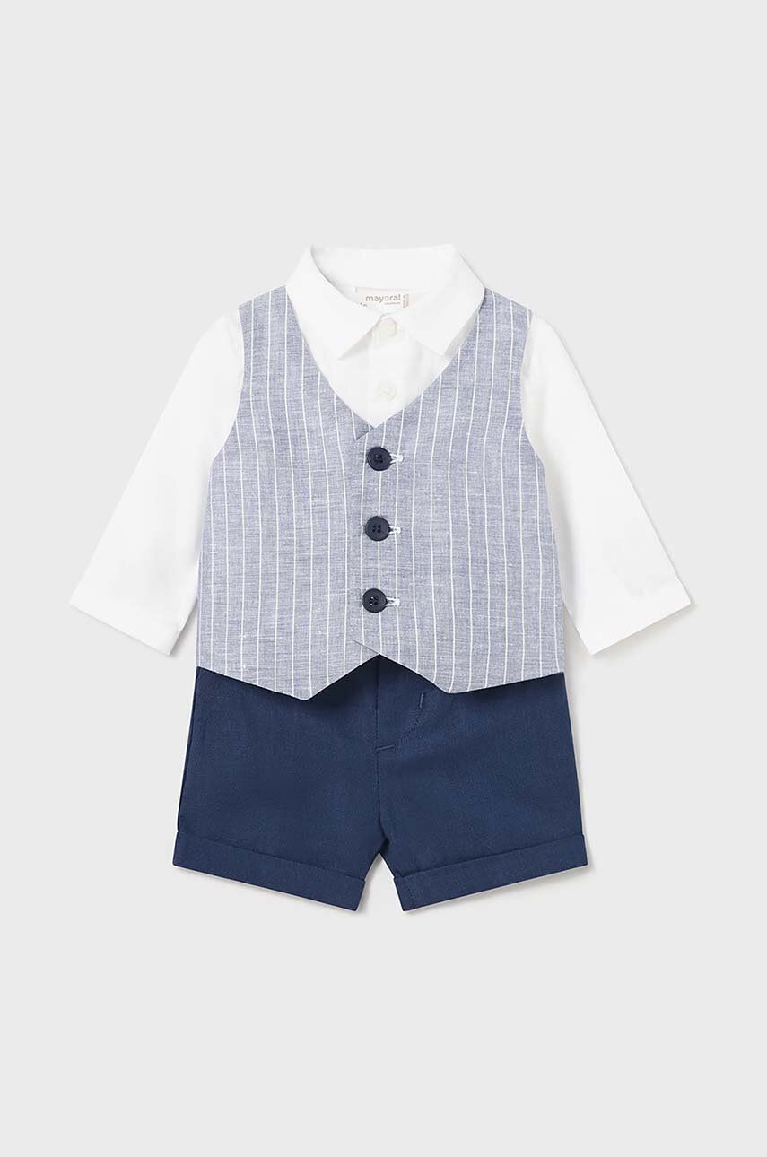 Детский комплект с примесью льна Mayoral Newborn цвет синий Детский комплект с примесью льна Mayoral Newborn цвет синий