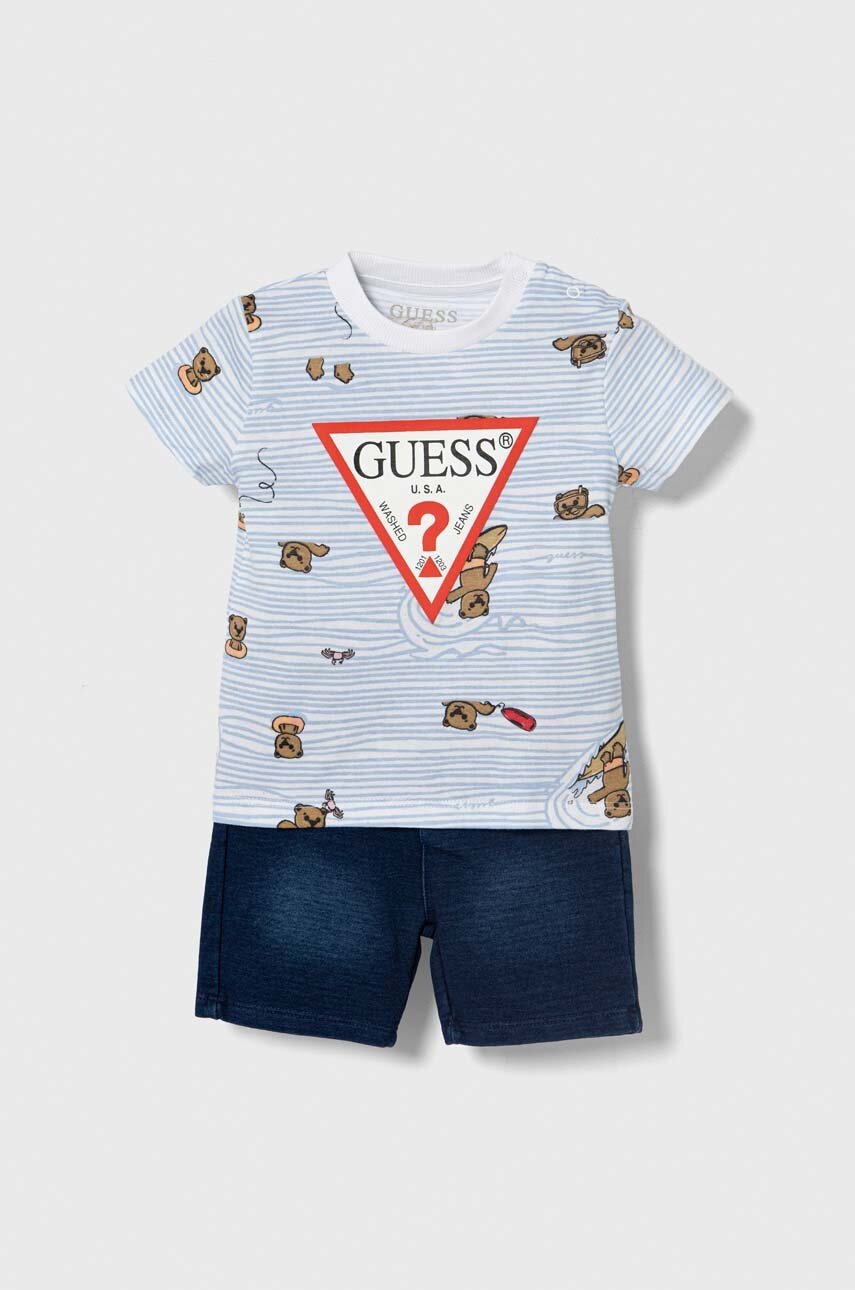 

Комплект за бебета Guess в синьо, Син