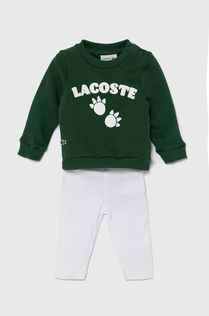 

Бебешки памучен комплект Lacoste в зелено, Зелен