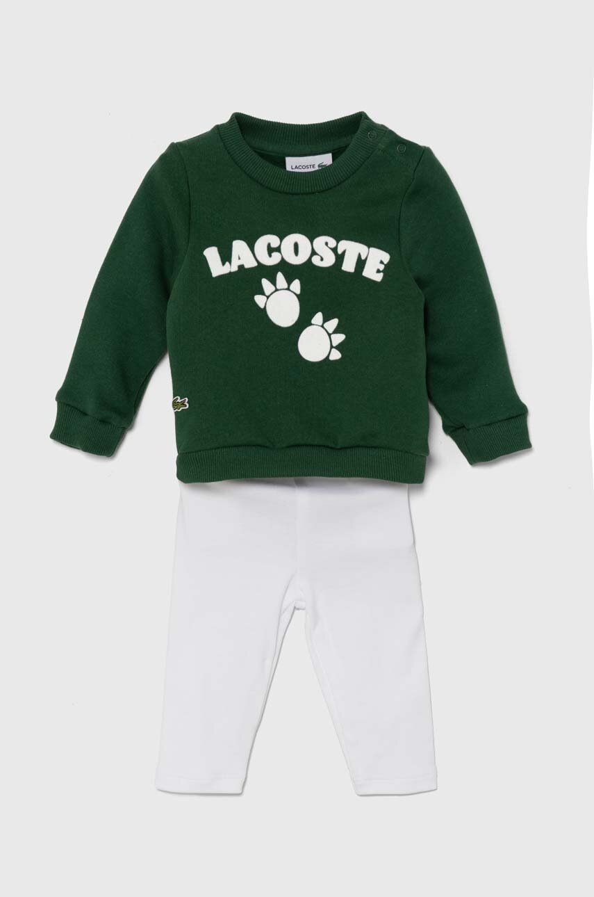 Lacoste set de bumbac pentru bebelusi culoarea verde