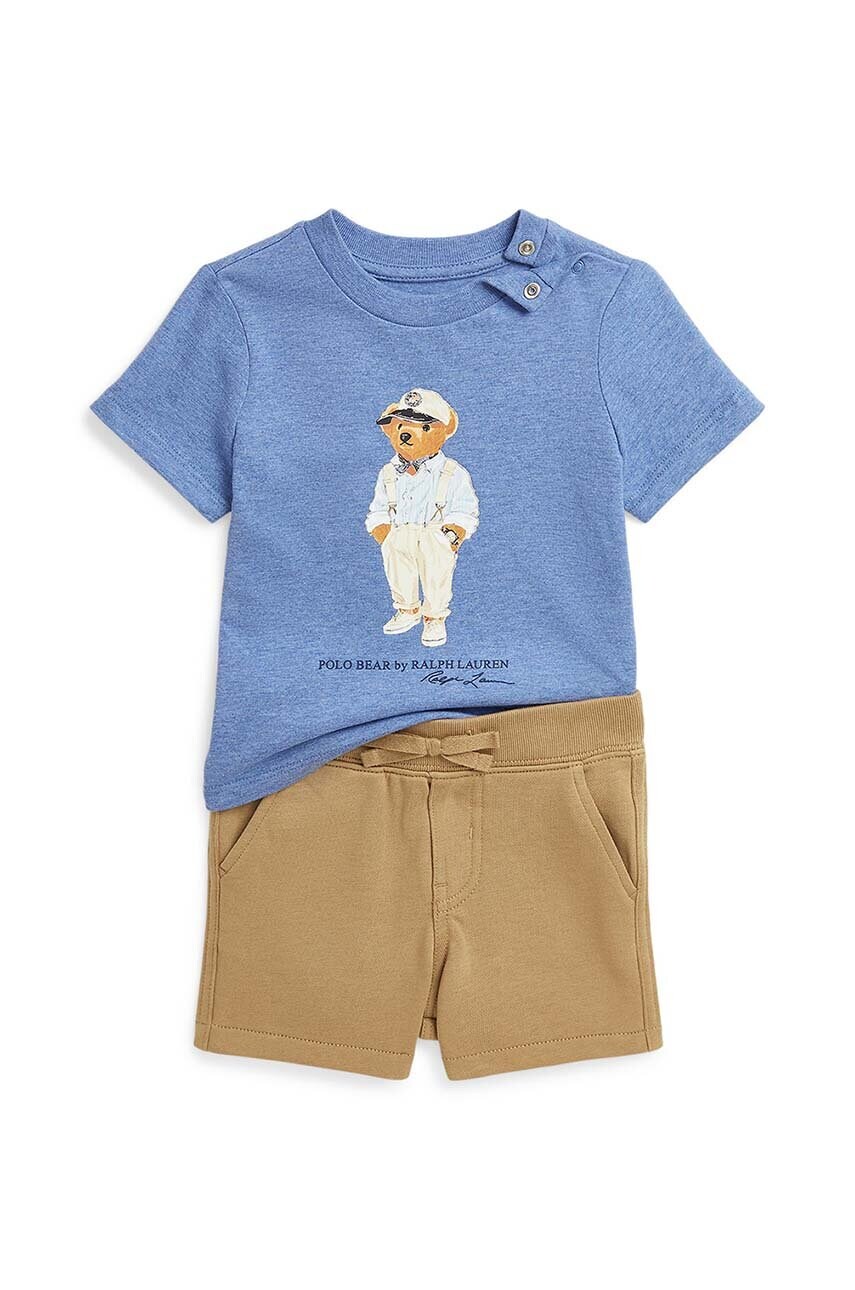 

Бебешки памучен комплект Polo Ralph Lauren в синьо 320942280001, Син