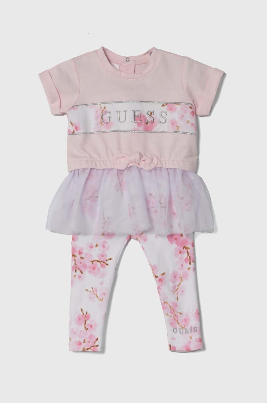 

Комплект за бебета Guess в розово, Розов