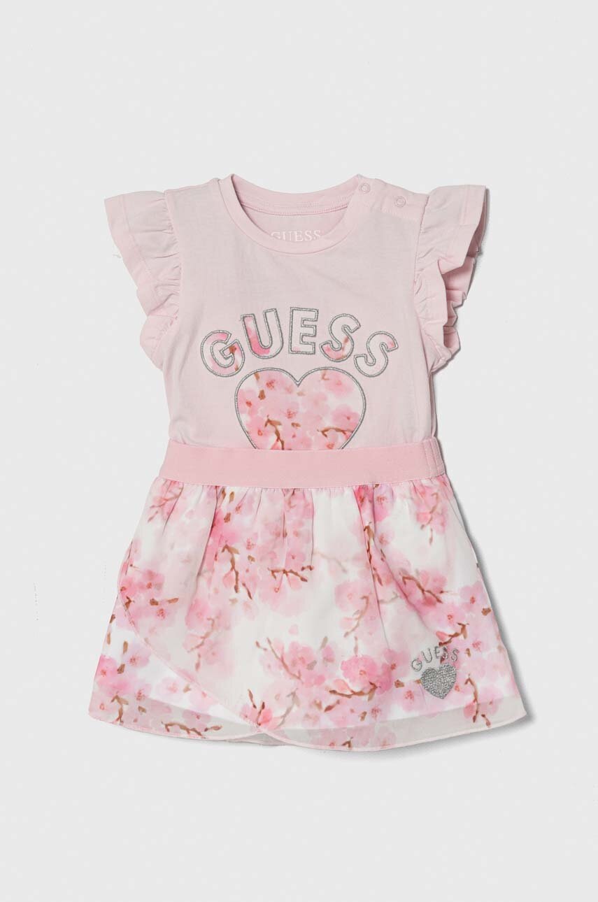 

Комплект за бебета Guess в розово, Розов