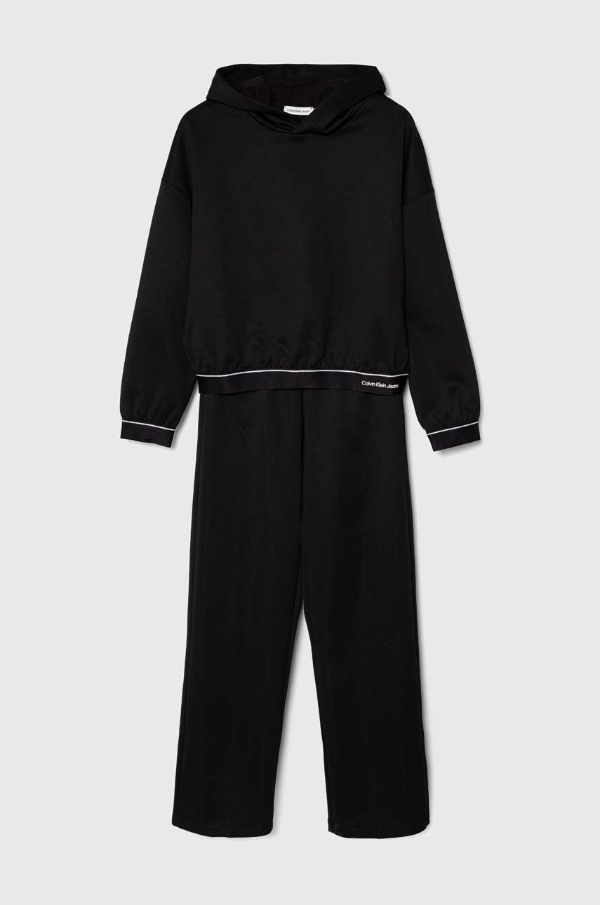 E-shop Dětská tepláková souprava Calvin Klein Jeans černá barva