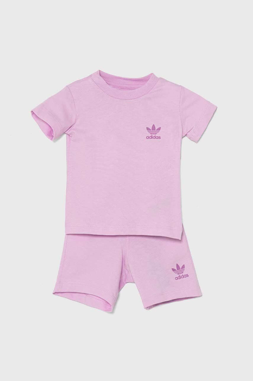 adidas Originals set de bumbac pentru bebelusi culoarea violet