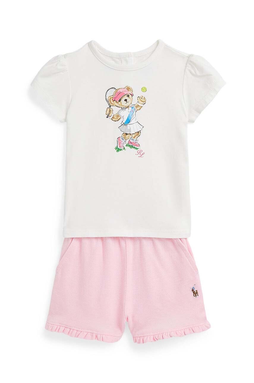 Levně Dětská bavlněná souprava Polo Ralph Lauren bílá barva