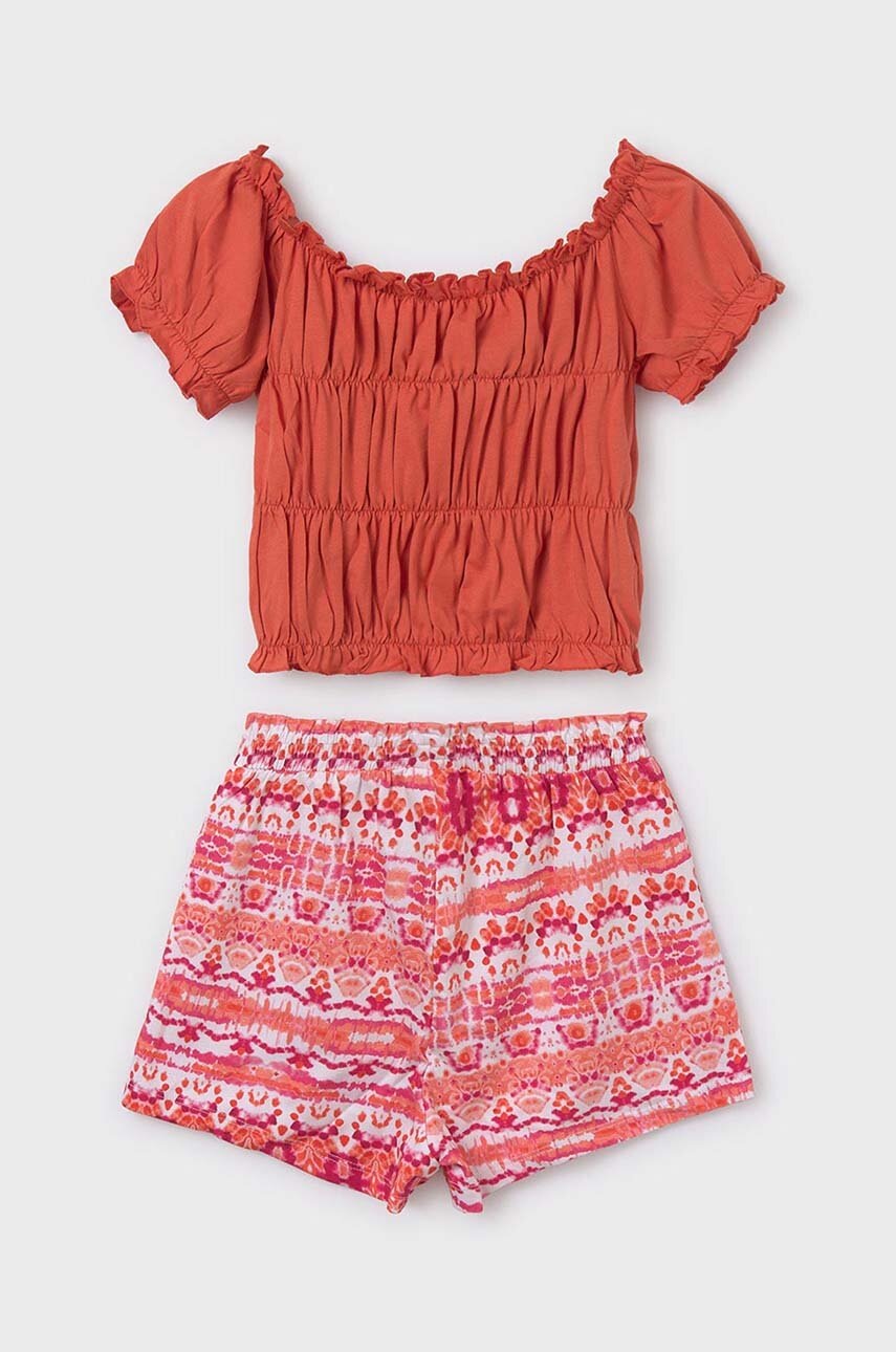 Детский комплект из хлопка Mayoral цвет оранжевый