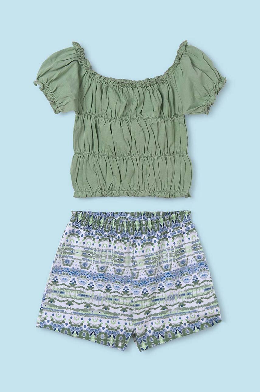 Детский комплект из хлопка Mayoral цвет зелёный